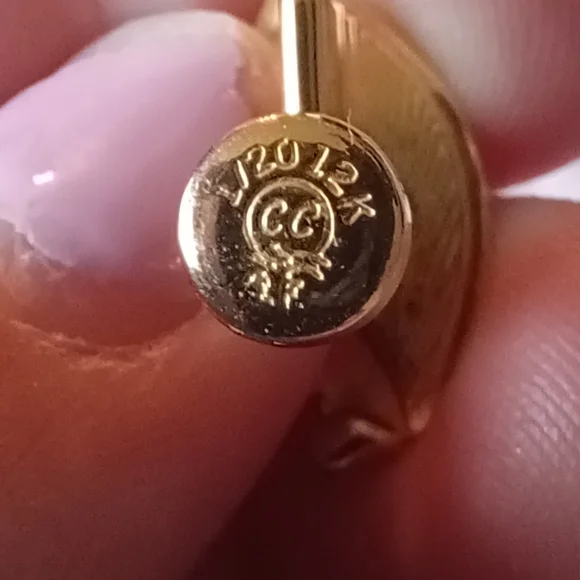 Vintage 1/20 12k Gold Signed Pearl Leaf Earrings - Picture 3 of 6